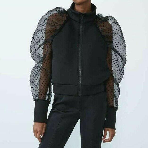 ZARA WOMAN JACKET WITH DOTTED MESH 